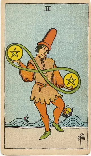 Two of Pentacles (reversed)